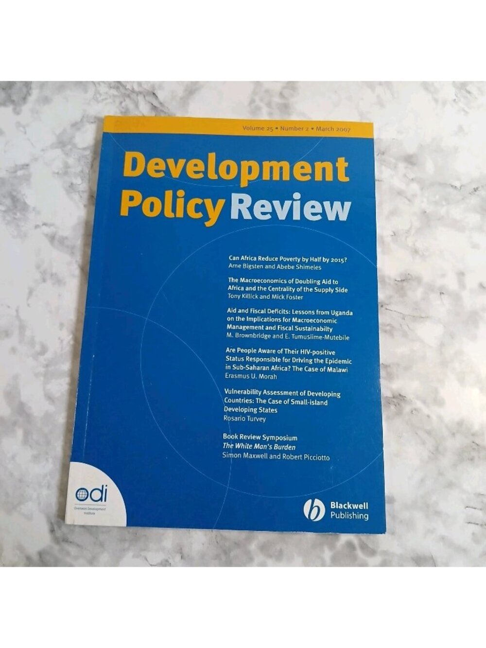 Development Policy Review Vol 25 No 2 March 2007 ODI Blackwell Publishing Journa
